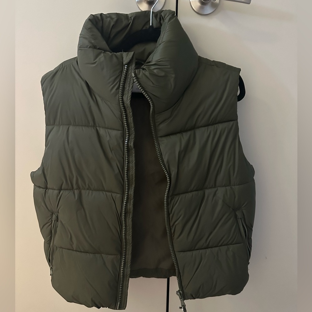 Olive Green Puffer Vest